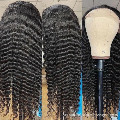 Wholesale Deep Wave HD Full Lace Wigs Human Hair Lace Front Peruvian Virgin Hair 360 Lace Front Wigs for Black Women